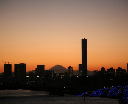 Mount fuji as seen from Toyosu, Tokyo