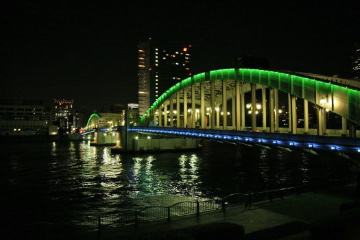 KachidokiBashi bridge at night